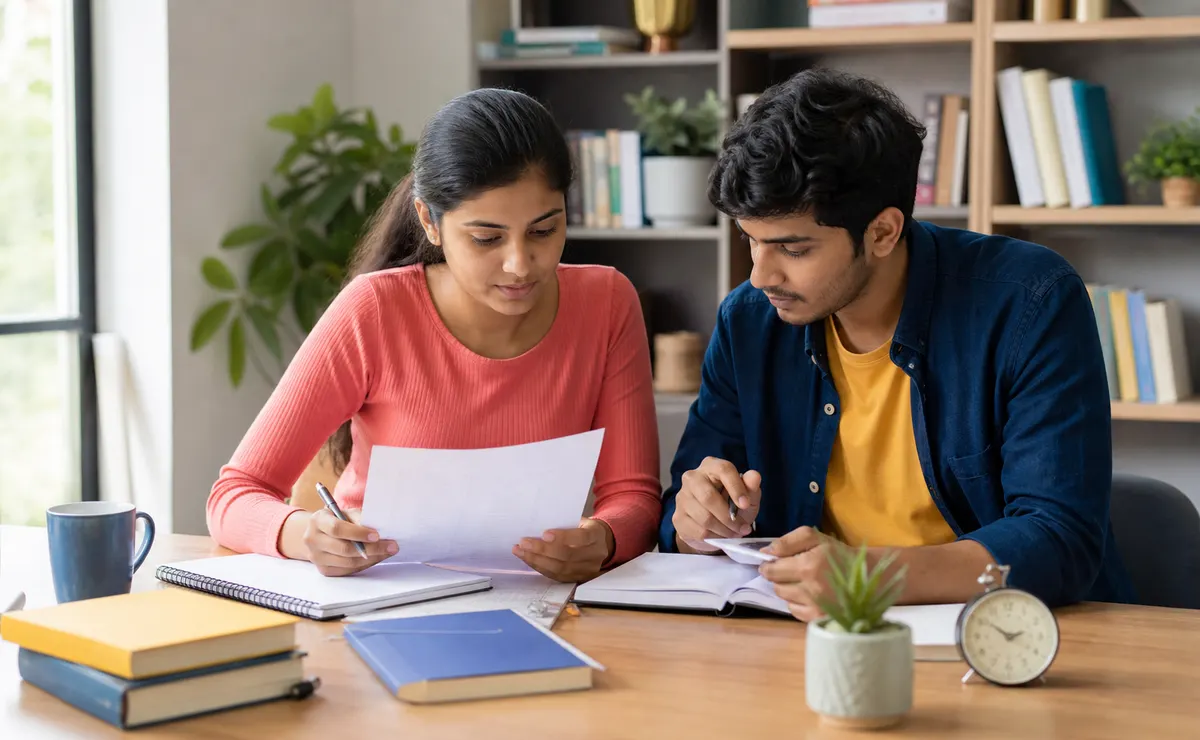 Two students preparing for a competitive exam together
